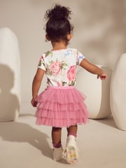 Pink Floral Ribbed T-Shirt & Tutu Skirt (3mths-7yrs) - Image 2 of 7