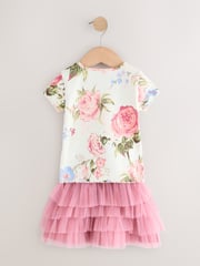 Pink Floral Ribbed T-Shirt & Tutu Skirt (3mths-7yrs) - Image 5 of 7