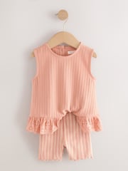 Neutral Ditsy Vest and Shorts Set 2 Pack (3mths-7yrs) - Image 1 of 4