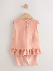 Neutral Ditsy Vest and Shorts Set 2 Pack (3mths-7yrs) - Image 2 of 4
