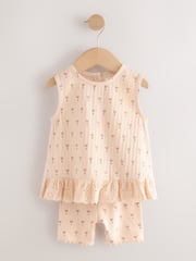 Neutral Ditsy Vest and Shorts Set 2 Pack (3mths-7yrs) - Image 4 of 4