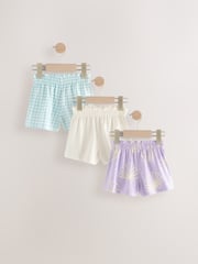 Lilac Purple 100% Cotton Shorts 3 Pack (3mths-7yrs) - Image 1 of 7