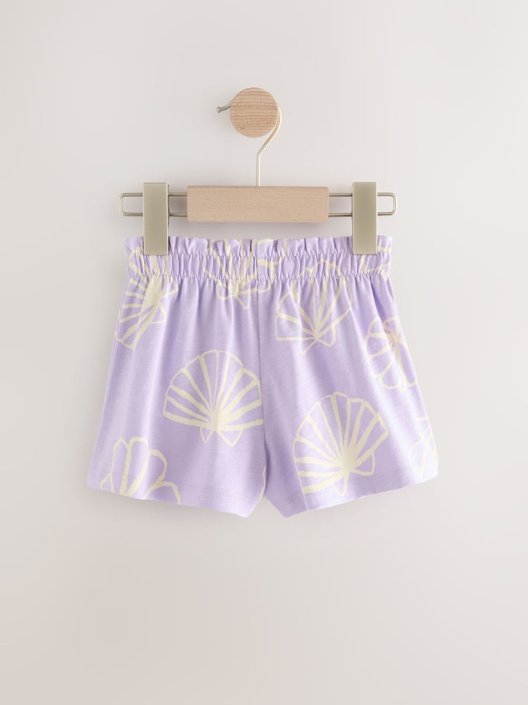 Lilac Purple 100% Cotton Shorts 3 Pack (3mths-7yrs) - Image 2 of 7