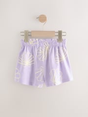 Lilac Purple 100% Cotton Shorts 3 Pack (3mths-7yrs) - Image 5 of 7