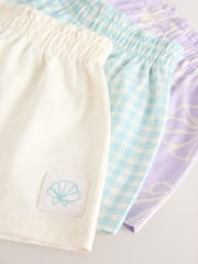 Lilac Purple 100% Cotton Shorts 3 Pack (3mths-7yrs) - Image 7 of 7
