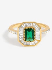 Jon Richard Gold Tone Cubic Zirconia Heart And Enamel Ring - Image 1 of 3