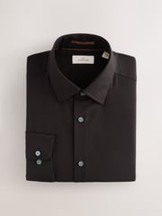 Black Regular Fit Signature 100% Cotton with Textured Smart Shirt - Image 5 of 7