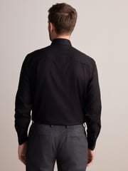 Black Regular Fit Signature Premium 100% Cotton Textured Smart Shirt - Image 4 of 7