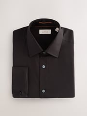 Black Regular Fit Signature Premium 100% Cotton Textured Smart Shirt - Image 5 of 7