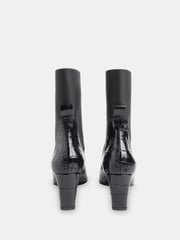 Whistles Black Darla Croc Effect Heeled Boots - Image 3 of 4