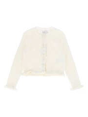 Angels Face Tyler Ribbed 100% Cotton White Cardigan - Image 3 of 3