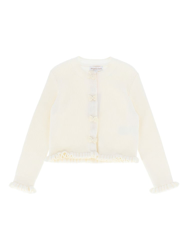 Angels Face Tyler Ribbed 100% Cotton White Cardigan - Image 3 of 3
