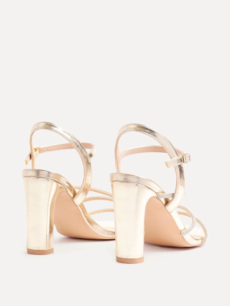 Linzi Gold Matilda Diamante Block Heeled Sandals - Image 5 of 5