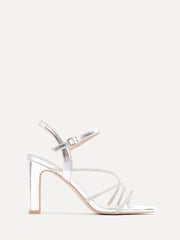Linzi Silver Matilda Diamante Block Heeled Sandals - Image 2 of 5