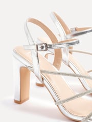 Linzi Silver Matilda Diamante Block Heeled Sandals - Image 4 of 5