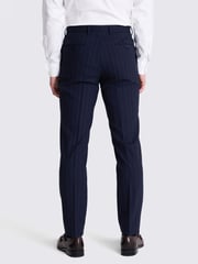 MOSS Blue Tailored Fit Stripe Performance Trousers - Image 2 of 3