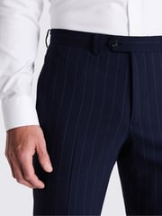 MOSS Blue Tailored Fit Stripe Performance Trousers - Image 3 of 3