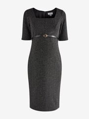 Seraphine A-Line Tweed Maternity Black Dress - Image 6 of 7
