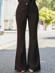 Sosandar Black Slim Flared Trousers - Image 2 of 5