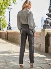 Sosandar Brown Geometric Print Tie Detail Blouse - Image 3 of 5
