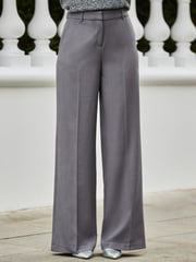 Sosandar Grey Relaxed Fit Wide Leg Trousers - Image 2 of 5
