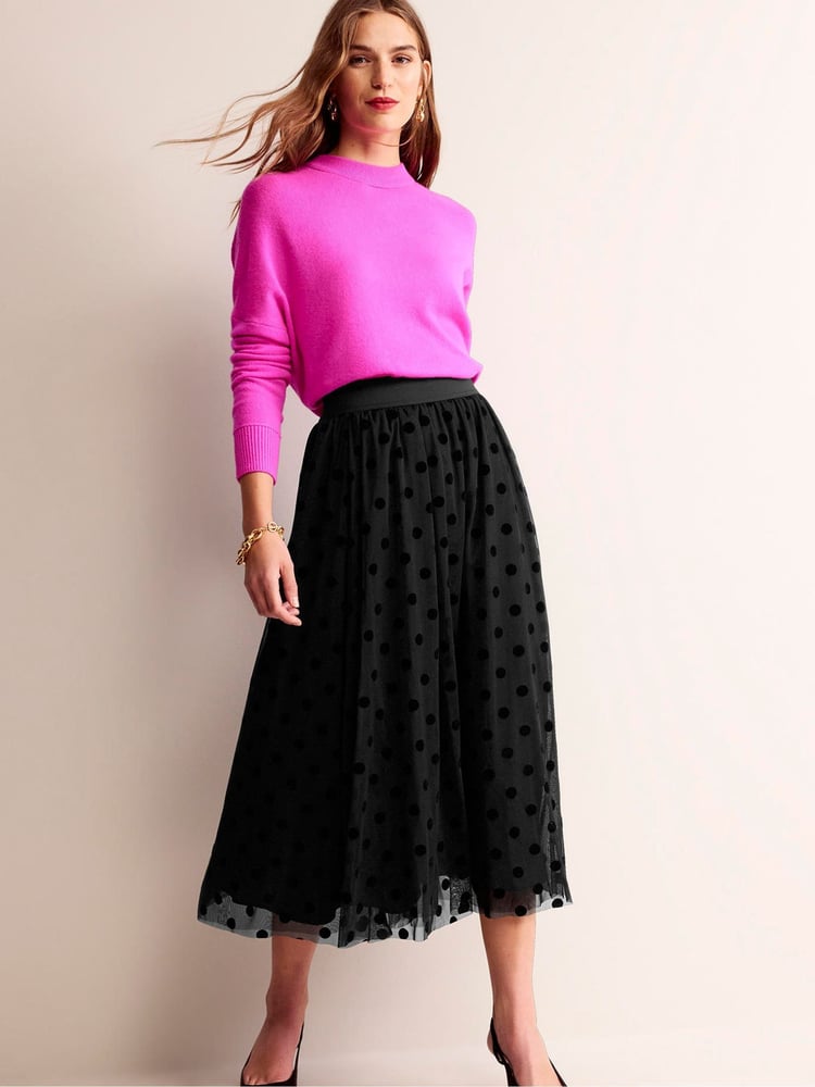 Boden Black Isabella Tulle Midi Skirt - Image 1 of 5 Boden Black Isabella Tulle Midi Skirt - Image 1 of 5