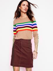Boden Brown Estella Cord Skirt - Image 1 of 5