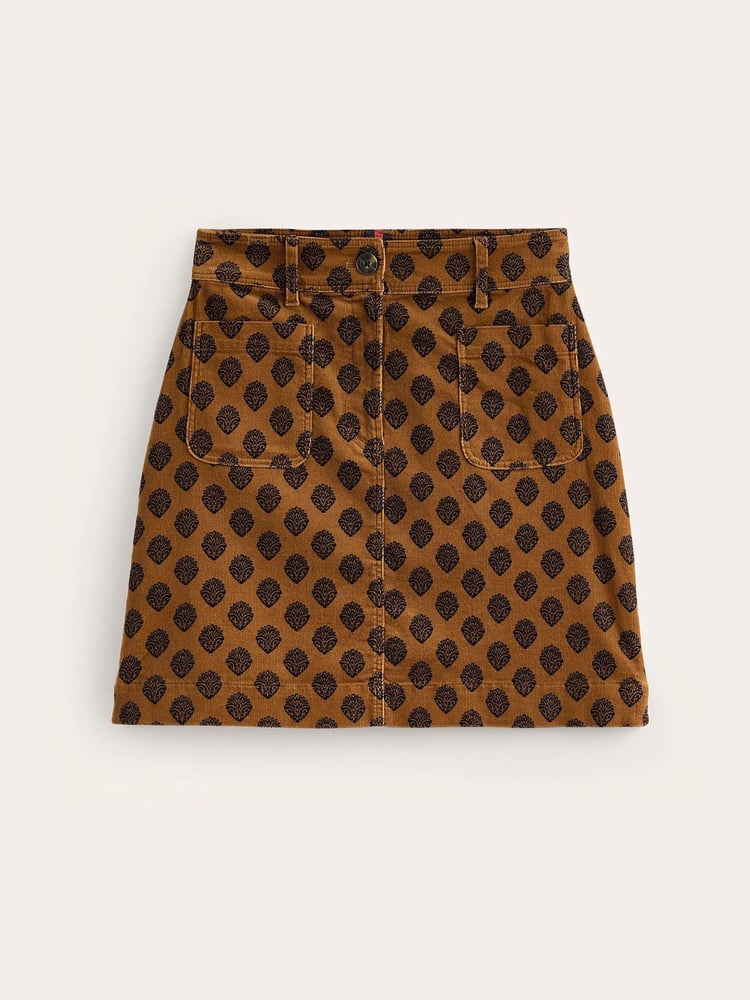 Boden Dark Brown Estella Cord Skirt - Image 5 of 5