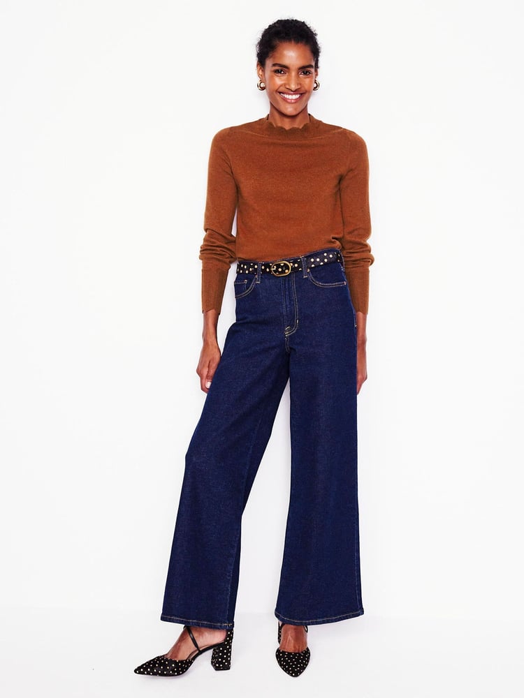 Boden Brown Scalloped Jumper - Image 2 of 6 Boden Brown Scalloped Jumper - Image 2 of 6