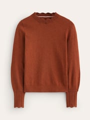 Boden Brown Scalloped Jumper - Image 6 of 6
