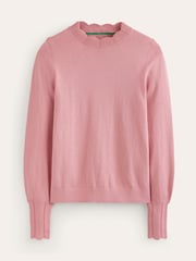 Boden Pink Scalloped Jumper - Image 5 of 6