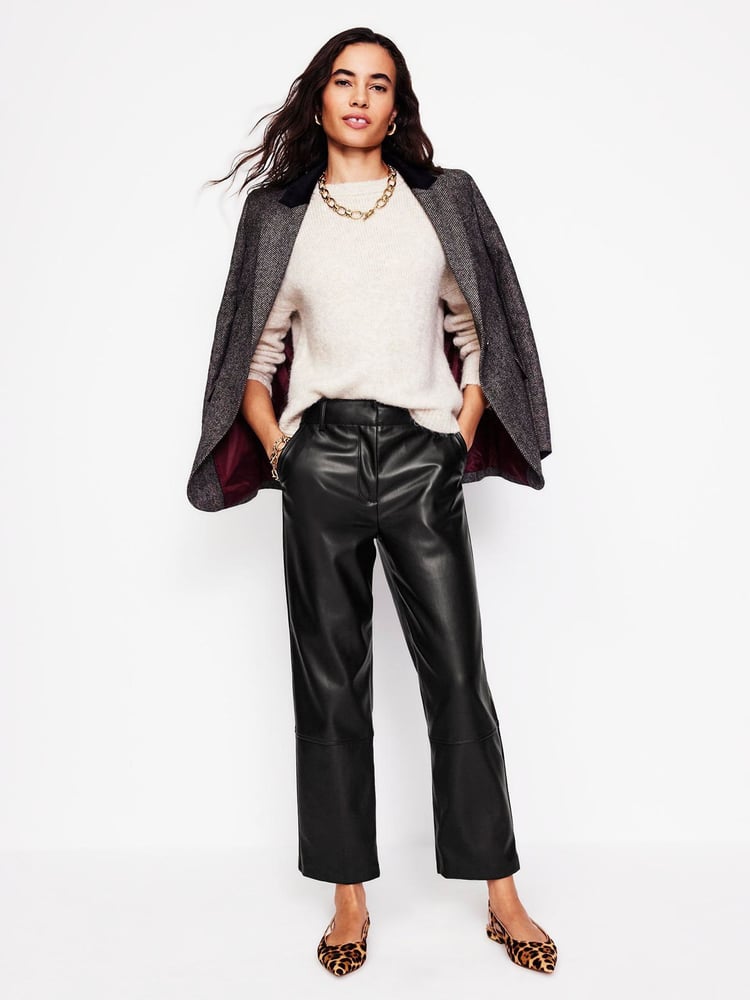 Boden Black Tapered PU Trousers - Image 1 of 5