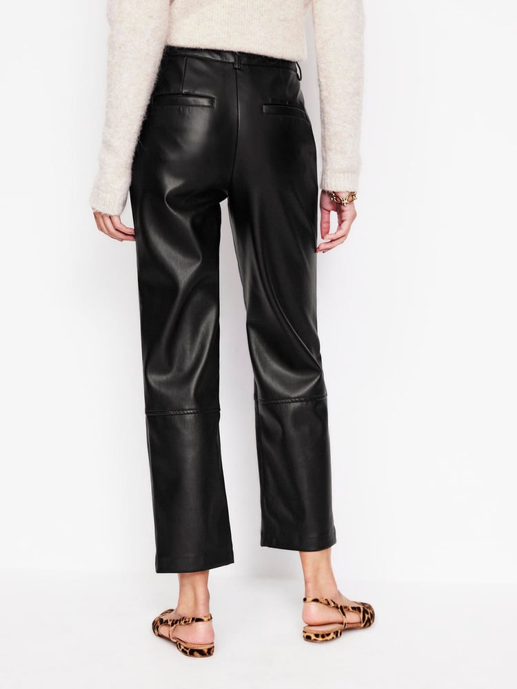 Boden Black Tapered PU Trousers - Image 2 of 5