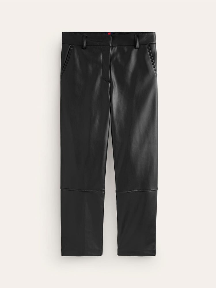 Boden Black Tapered PU Trousers - Image 5 of 5