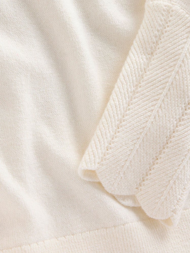 Boden Cream Scalloped Jumper - Image 6 of 6