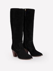 Boden Black Almond Toe Heeled Knee High Boots - Image 3 of 4