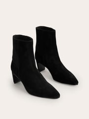 Boden Black Back Panel Heeled Ankle Boots - Image 3 of 4