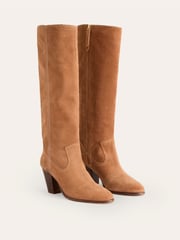 Boden Brown Almond Toe Heeled Knee High Boots - Image 3 of 4