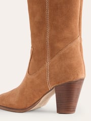 Boden Brown Almond Toe Heeled Knee High Boots - Image 4 of 4