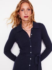 Boden Blue Rachel Knitted Shirt Dress - Image 3 of 6
