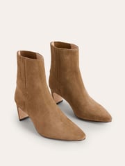 Boden Brown Back Panel Heeled Ankle Boots - Image 3 of 4