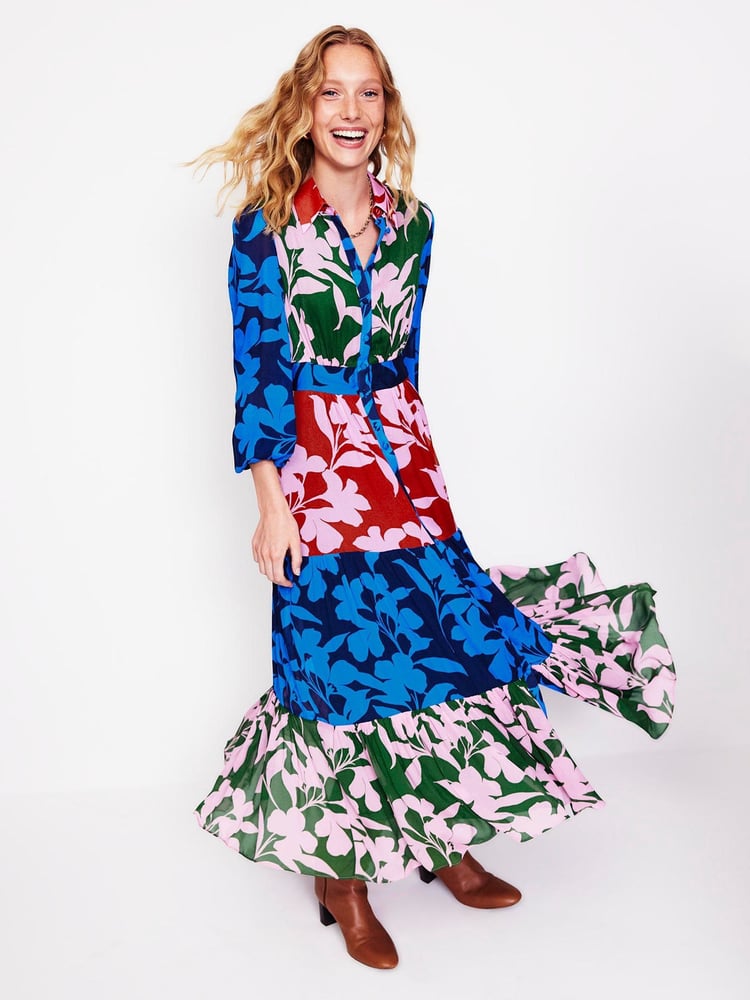 Boden Brown Occasion Maxi Shirt Dress - Image 2 of 5