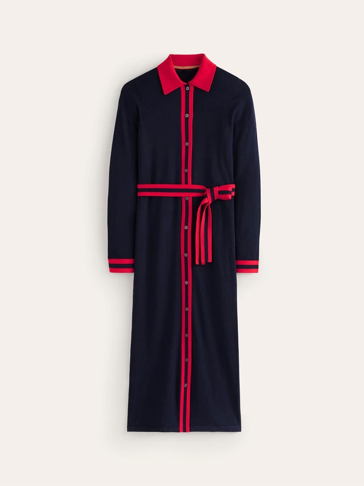 Boden Blue Victoria Knitted Shirt Dress - Image 5 of 5