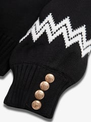 The Little Tailor Kids Button Trim Luxury Knit Christmas Black Jumper - Image 4 of 4