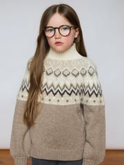 The Little Tailor Kids Diamond Fairisle Pattern Knitted Christmas Jumper - Image 1 of 3