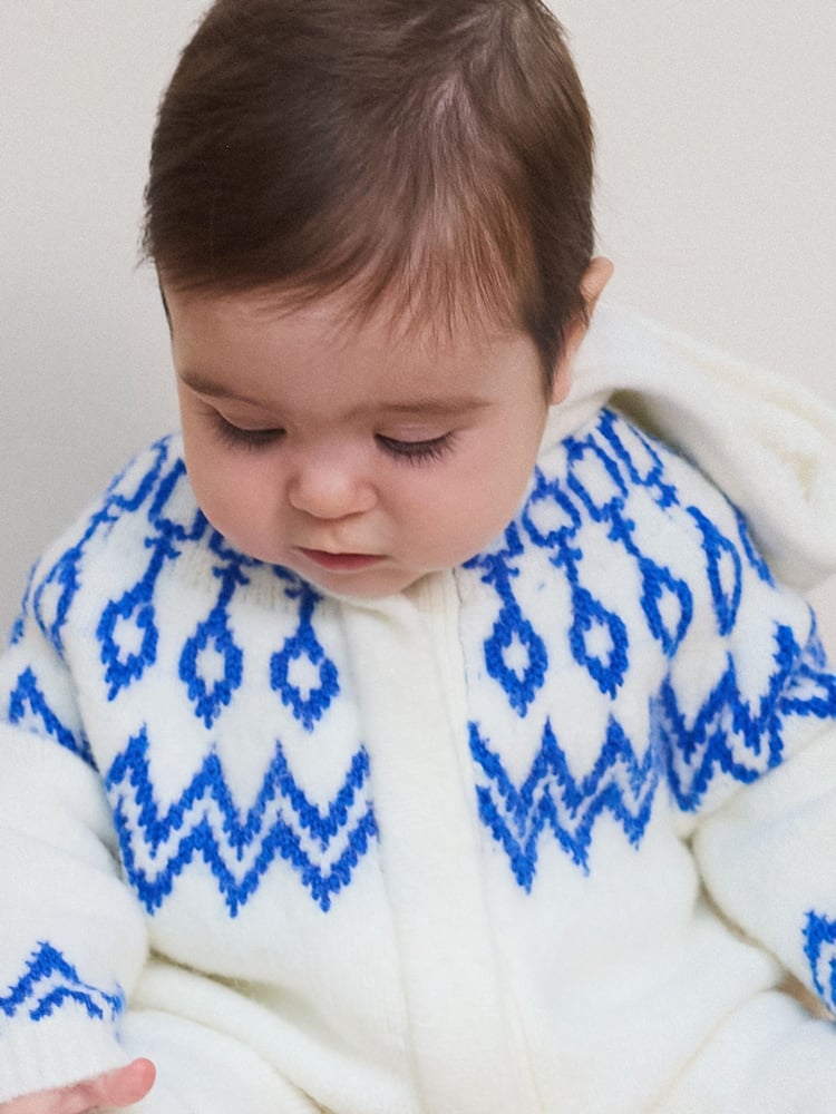 The Little Tailor Baby Soft Knitted Lined Christmas Pramsuit - Image 2 of 6