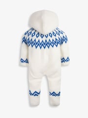 The Little Tailor Baby Soft Knitted Lined Christmas Pramsuit - Image 3 of 6