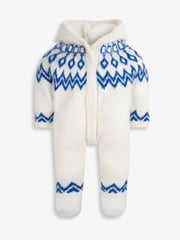 The Little Tailor Baby Soft Knitted Lined Christmas Pramsuit - Image 4 of 6