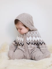 The Little Tailor Baby Soft Knitted Lined Christmas Pramsuit - Image 1 of 2