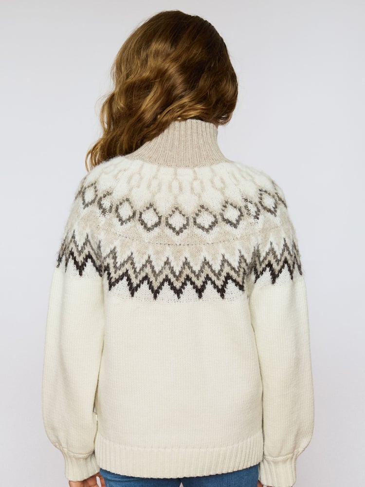 The Little Tailor Kids Diamond Fairisle Pattern Knitted Christmas Jumper - Image 2 of 3